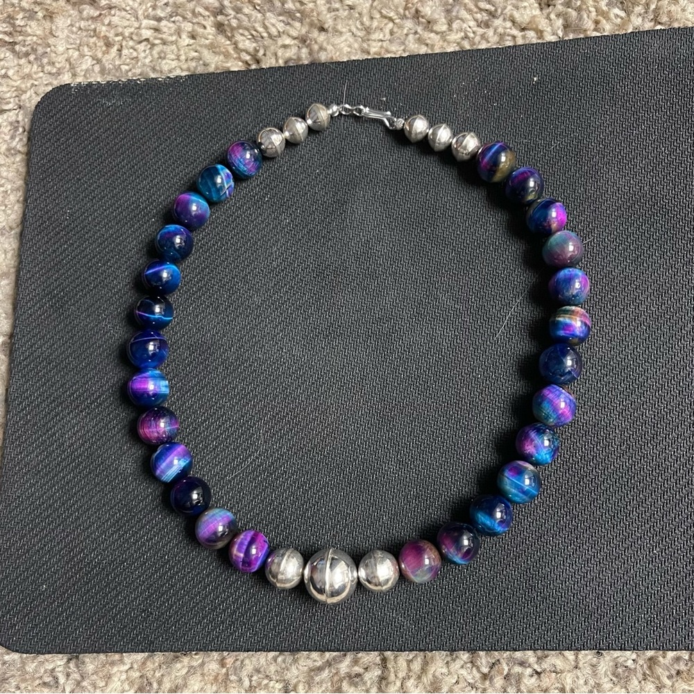 Hand Crafted Unique Earth “One of a Kind “Galaxy Tiger Eye Choker. - Picture 2 of 6
